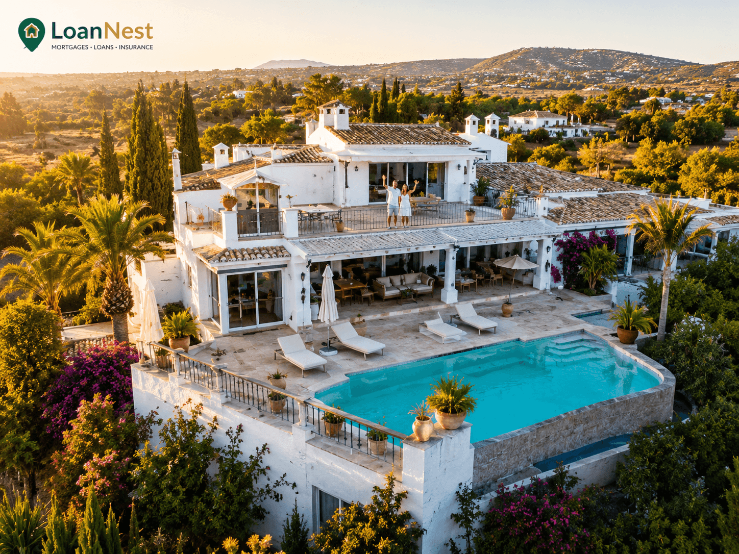 Aerial traditional villa